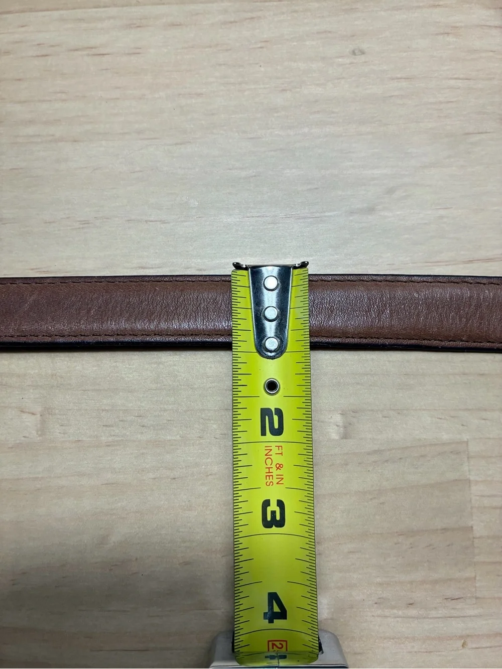 Levi's Vintage Made in USA Tan Brown Leather Belt with Brass-Tone Buckle 40”